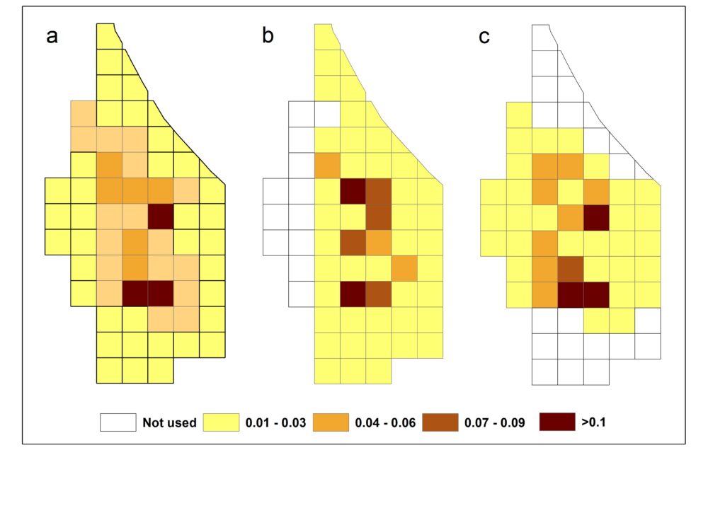 Seasonal variation in ranging of Nicobar long-tailed macaques